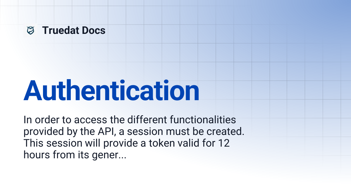 Authentication | v6.11 | Truedat Docs